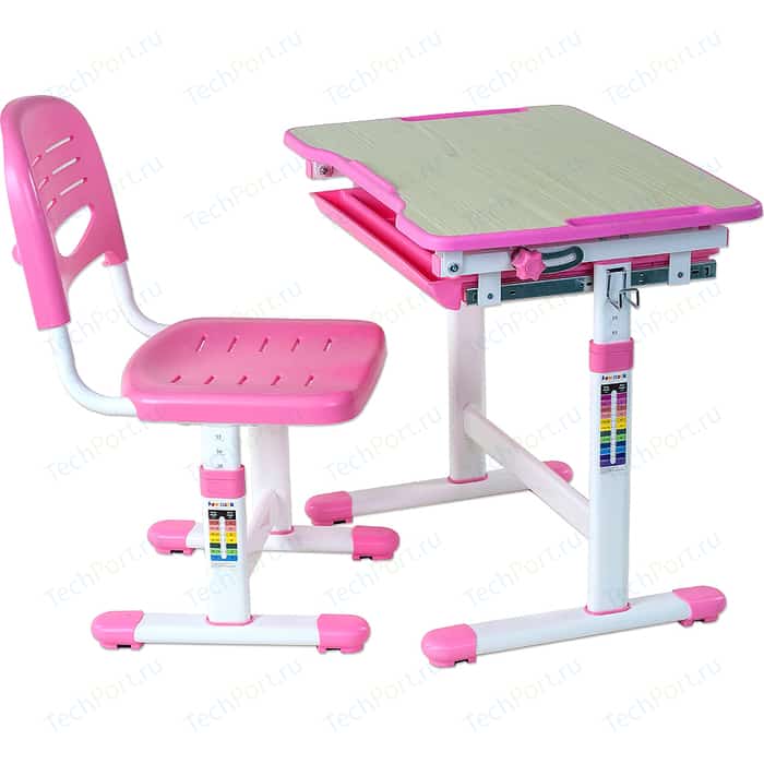 Комплект парта + стул трансформеры FunDesk Piccolino pink