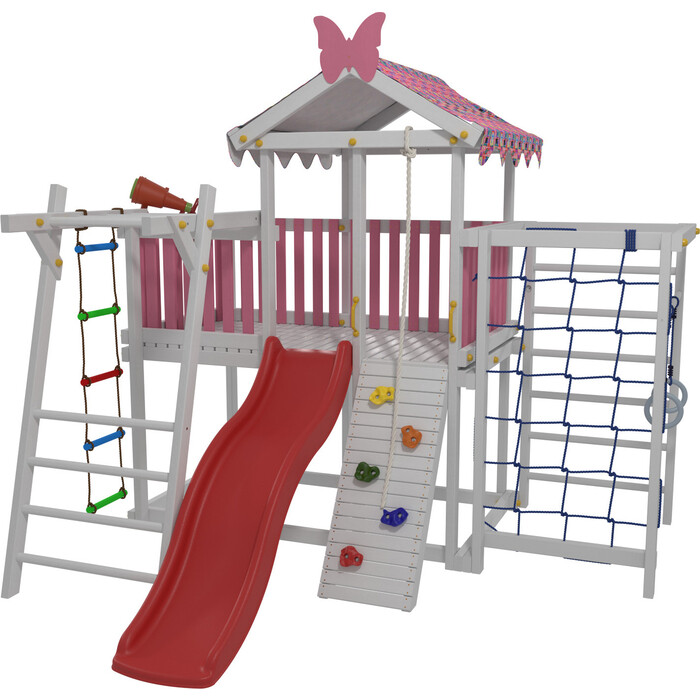 Детский домашний игровой комплекс Красная звезда чердак ДК2Р (розовый)