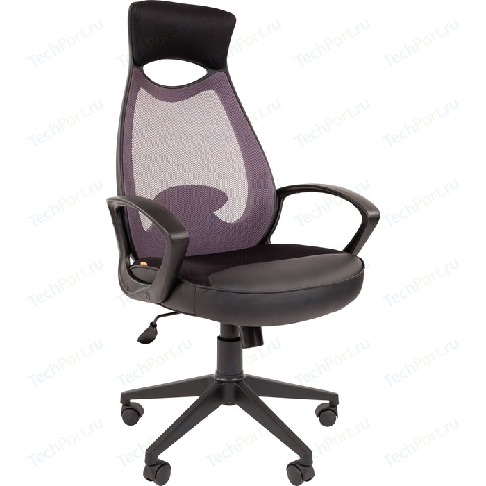 Фото - Офисное кресло Chairman 840 черный пластик TW-04 серый компьютерное кресло chairman 737 офисное обивка текстиль цвет tw 12 серый