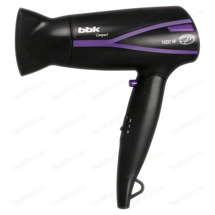 Фен BBK BHD1608i черный/фиолетовый фен ga ma tempo 2200вт фиолетовый