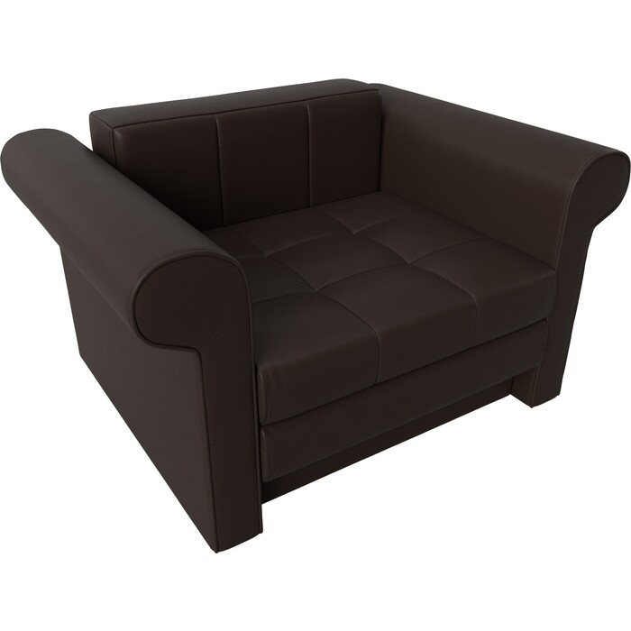 Кресло-кровать АртМебель Берли экокожа коричневый
