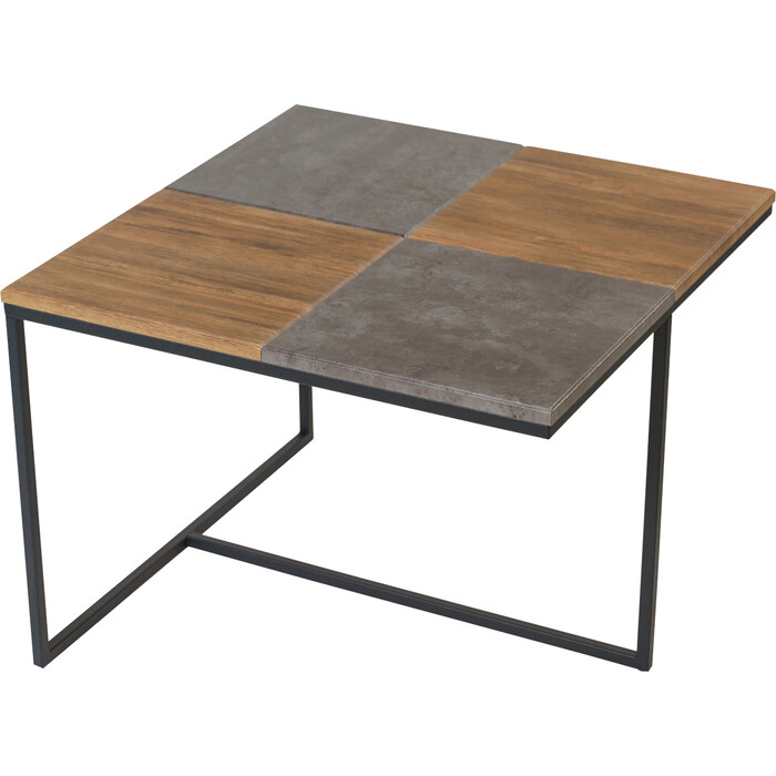 Журнальный стол Калифорния мебель Фьюжн квадро дуб американский/серый бетон