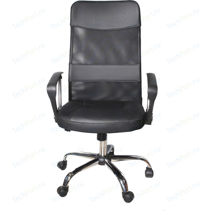 Кресло офисное NORDEN Директ черная экокожа + черная сетка