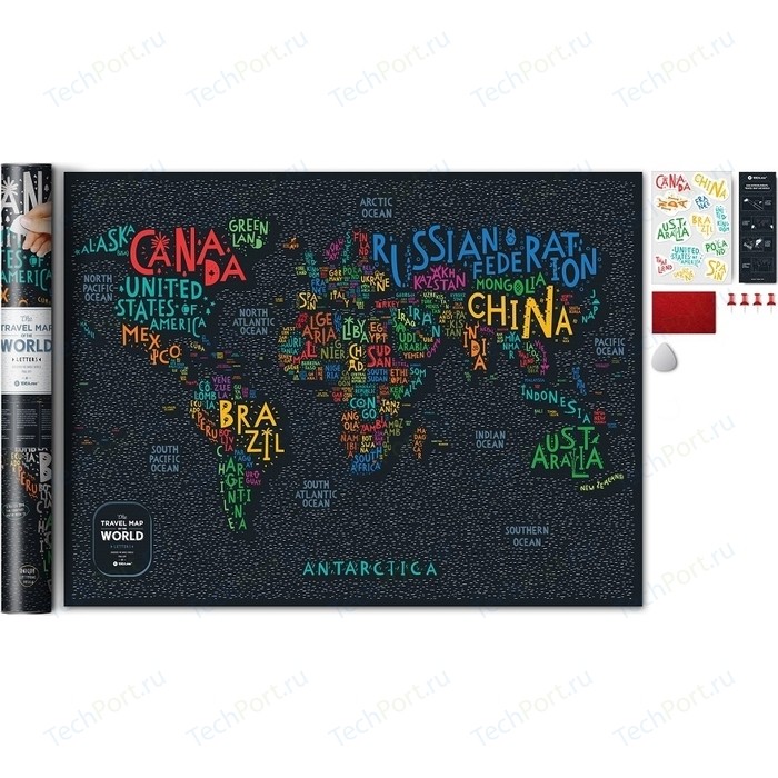 Карта 1DEA.me Travel map letters world