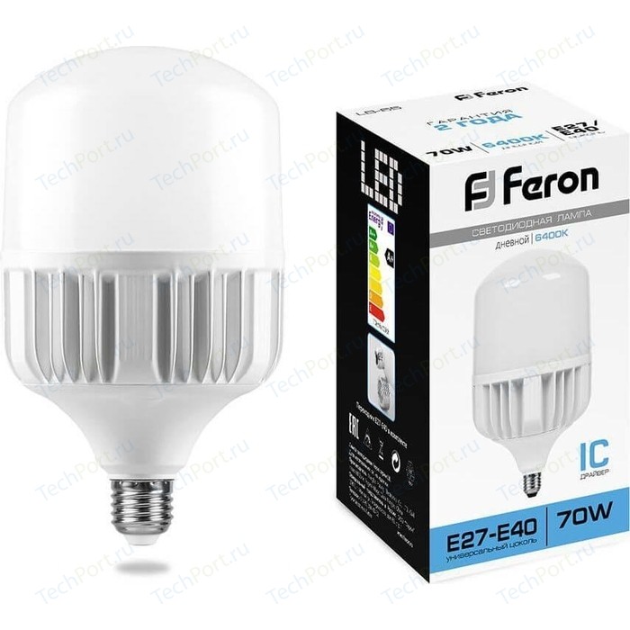 Лампа светодиодная Feron LB-65 25783 E27-E40 70W 6400K Цилиндр Матовая