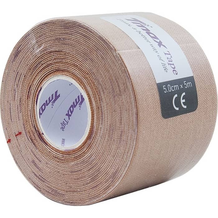 Тейп кинезиологический Tmax Extra Sticky Biege (5 см x 5 м), 423112, телесный тейп кинезиологический tmax extra sticky biege 7 5 см x 5 м 423914 телесный