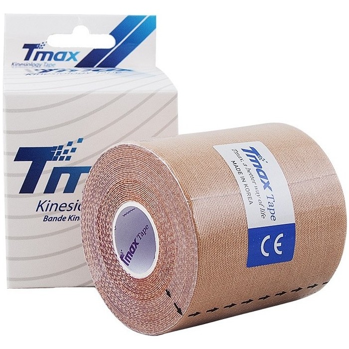 Тейп кинезиологический Tmax Extra Sticky Biege (7,5 см x 5 м), 423914, телесный тейп кинезиологический tmax extra sticky biege 7 5 см x 5 м 423914 телесный