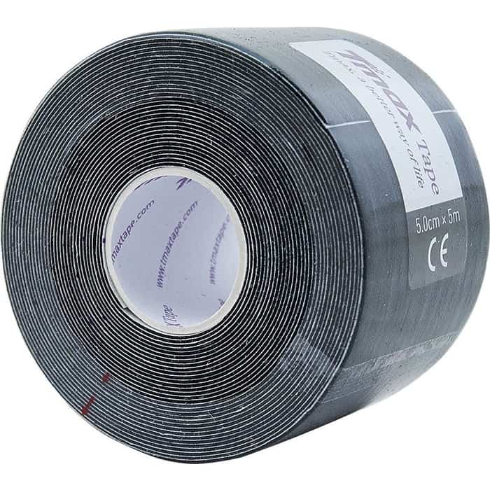 Тейп кинезиологический Tmax Extra Sticky Black (5 см x 5 м), 423143, черный тейп кинезиологический tmax extra sticky biege 7 5 см x 5 м 423914 телесный