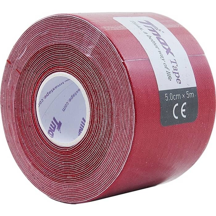 Тейп кинезиологический Tmax Extra Sticky Red (5 см x 5 м), 423150, красный тейп кинезиологический tmax extra sticky biege 7 5 см x 5 м 423914 телесный