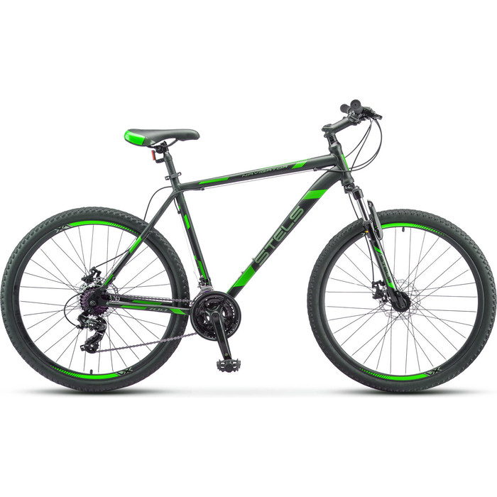Велосипед Stels Navigator 700 MD 27.5 F010 (2019) 17.5 черный/зеленый велосипед stels navigator 670 md 2015