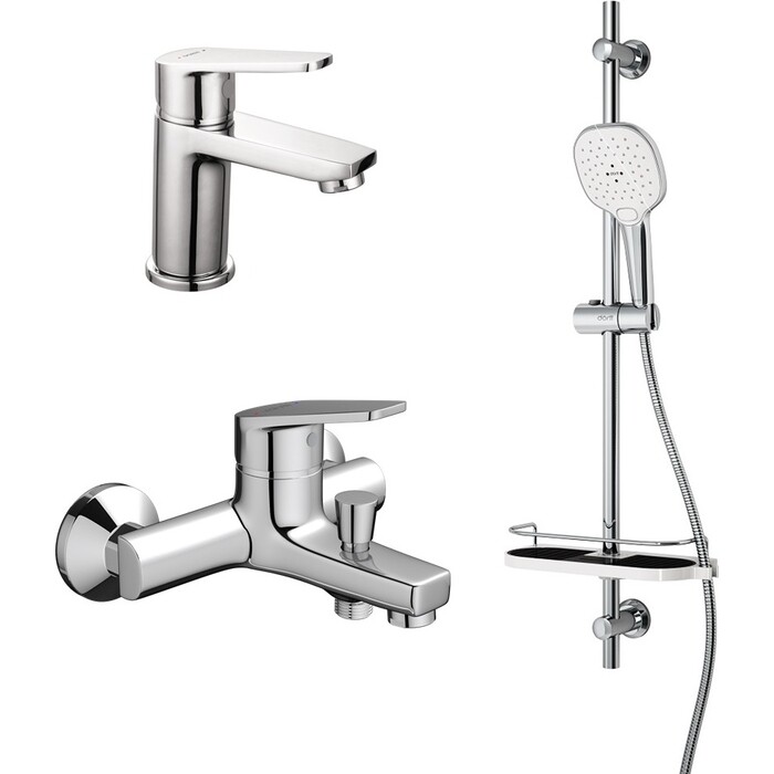 Комплект смесителей Dorff Prime для раковины, ванны, душевой гарнитур (D4085000)