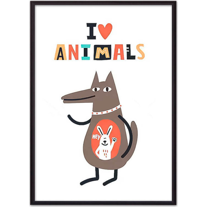 Постер в рамке Дом Корлеоне Волк I love animals 21x30 см