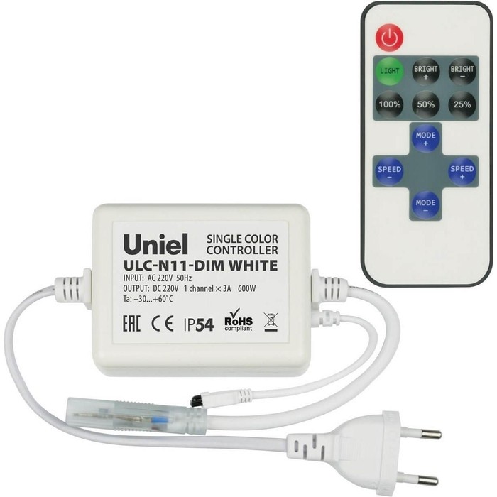 Контроллер для светодиодных одноцветных лент 220В Uniel ULC-N11-Dim White комплект dim dim di037emcpia4