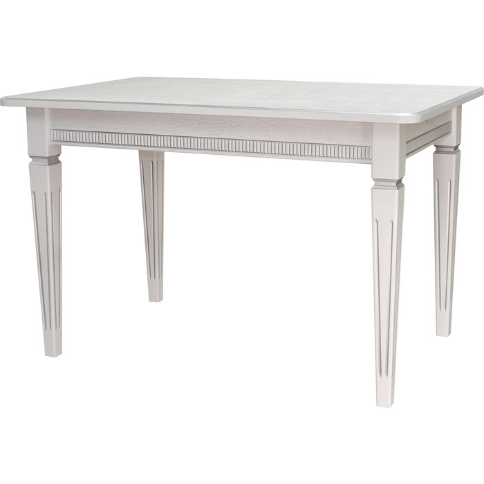 Стол обеденный Мебелик Васко В 89Н белый/серебро 120x80 тумба прикроватная мебелик васко в 118н шхгхв 50х42х64 см цвет венге серебро
