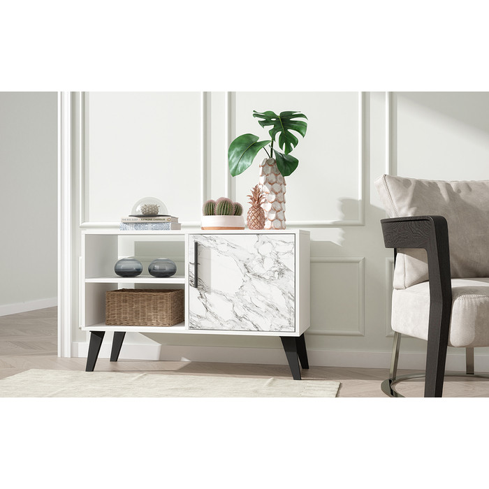Тумба Manhattan Comfort Amsterdam 2,0 bpp 24-208 white/stamp полки мебельные manhattan comfort полка bpl 24