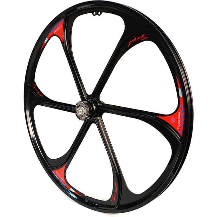 Колесо NANDUN 26 MTB, литое, переднее, двойной обод, алюм., 6 лопастей, черное, 110 mm