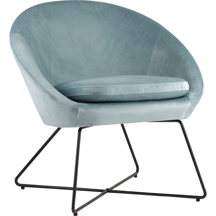 Кресло Stool Group Колумбия вельвет пыльно-голубой Doumbia HLR-60 пуф stool group джерри вельвет темно бирюзовый mc161 2 hlr 59