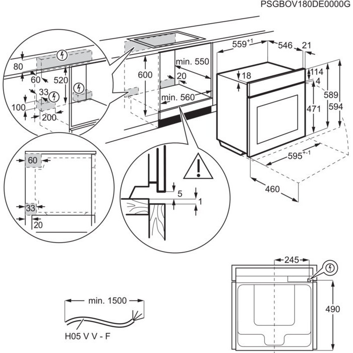 Электрический духовой шкаф electrolux oee5h71z черный