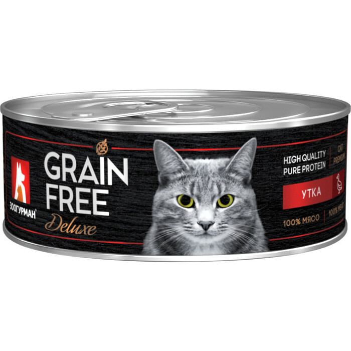 Консервы Зоогурман Grain Free Утка для взрослых кошек 100г