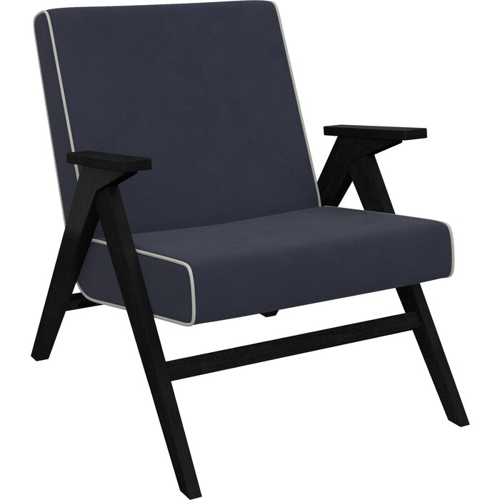 Кресло для отдыха Мебель Импэкс Вест венге ткань Verona denim blue, кант Verona light grey