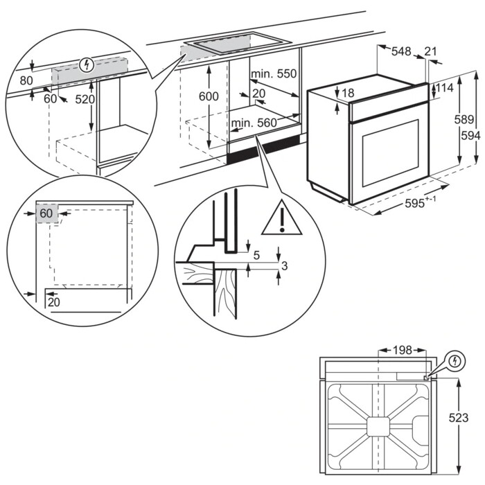 Electrolux oed3h50x электрический духовой шкаф