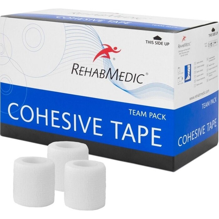 Тейп Rehab Cohesive Tape, арт. RMV0212WH, поливискоза, 5см x 4.6м, уп. 30 шт, бел