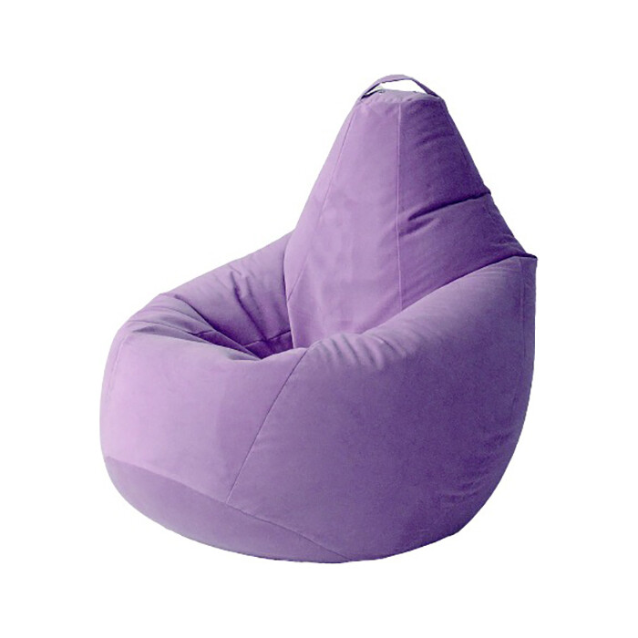 Кресло бескаркасное Mypuff Груша сирень размер комфорт мебельный велюр bbb_437