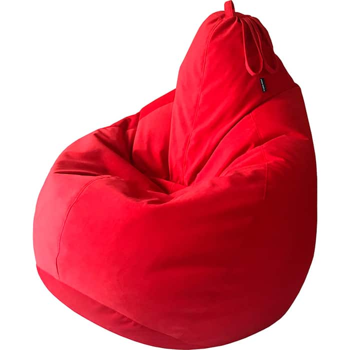 Кресло-мешок Папа Пуф Велюр красный xXL 135x90