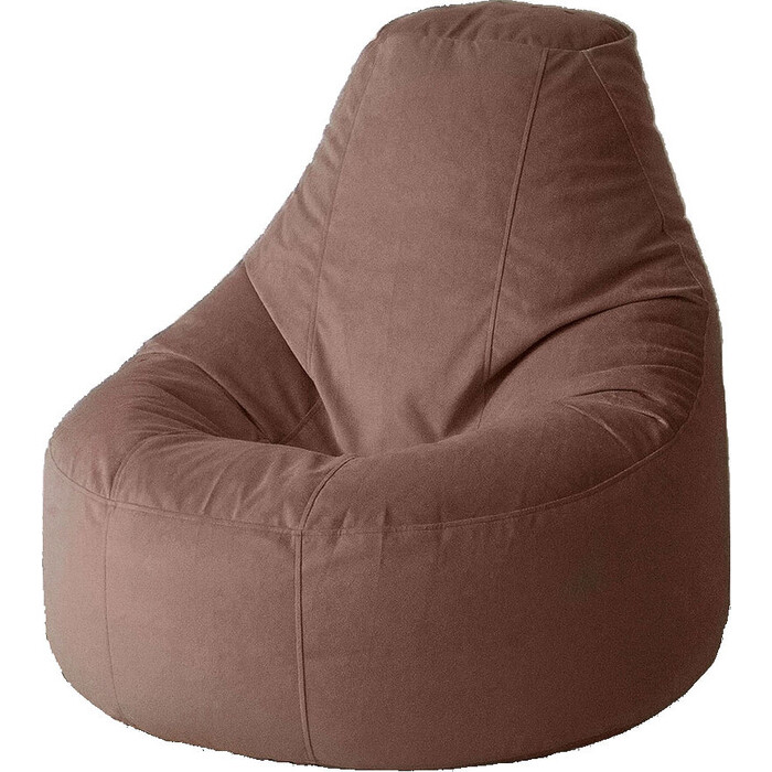 Кресло бескаркасное Mypuff Люкс шоколад мебельный велюр bn-427
