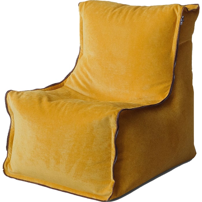 Кресло бескаркасное Mypuff Лофт-Элит желтая горчица микровельвет lf-450