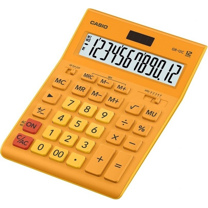 Калькулятор настольный Casio GR-12C-RG оранжевый 12-разр.