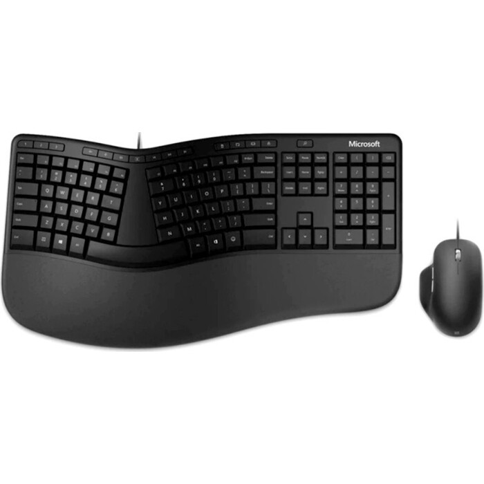 Комплект клавиатура и мышь Microsoft Ergonomic Keyboard & Mouse клав-черный мышь-черный USB Multimedia мышь hp omen 600 mouse usb черный