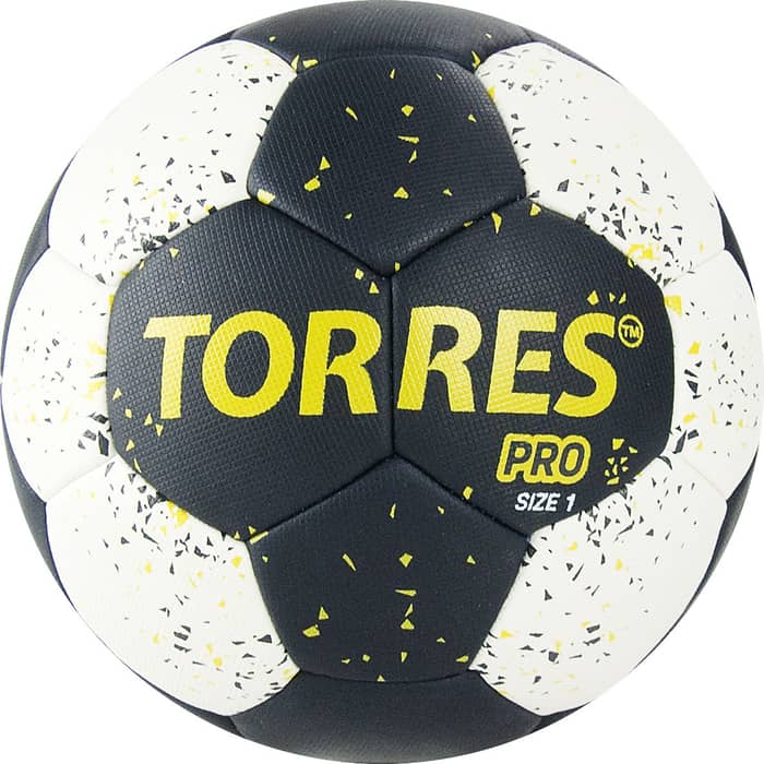 Мяч гандбольный Torres PRO арт. H32161, р.1, черно-бело-желтый баскетбольный мяч torres jam b00043 р 3 синий желтый