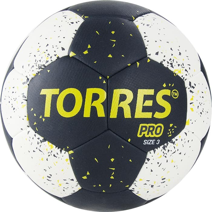 Мяч гандбольный Torres PRO арт. H32163, р.3, черно-бело-желтый баскетбольный мяч torres jam b00043 р 3 синий желтый