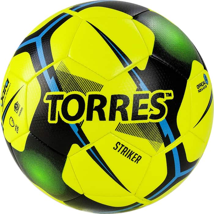 Мяч футзальный Torres Futsal Striker арт. FS321014, р.4, желтый баскетбольный мяч torres jam b00043 р 3 синий желтый