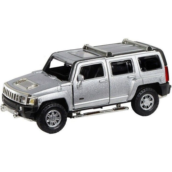 Машина Автопанорама Hummer H3, серебряный, масштаб 1:32, свет, звук, инерция - JB1251393