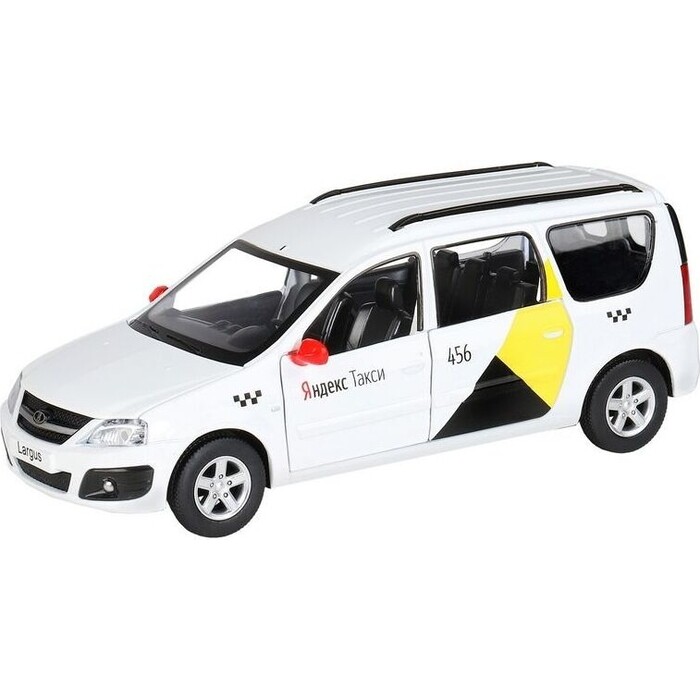 Машина Автопанорама Яндекс.Такси LADA LARGUS, белый, масштаб 1:24, свет, звук - JB1251343