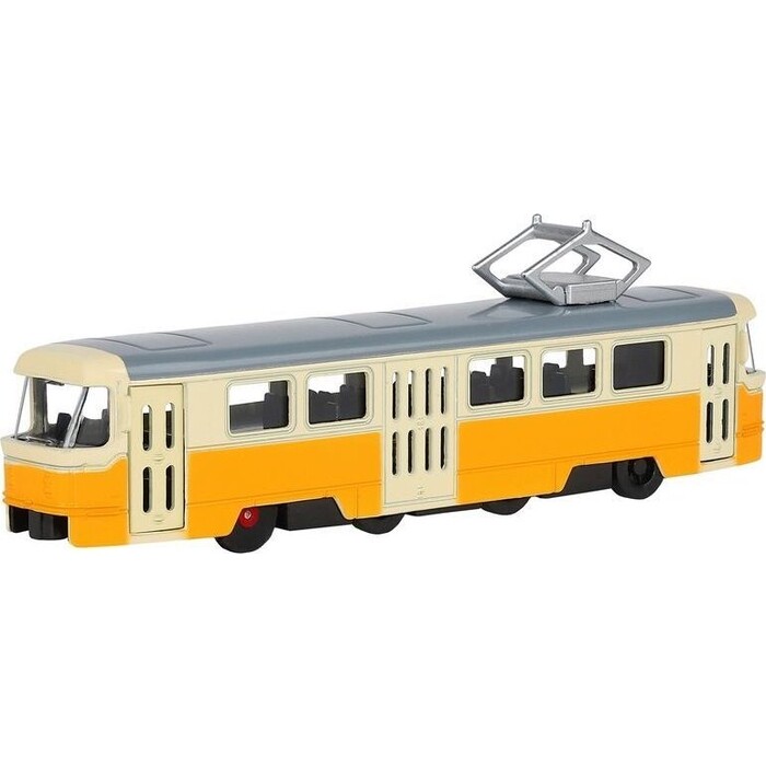 Автопанорама Трамвай , желтый, масштаб 1:90, свет, звук, инерция - JB1251425