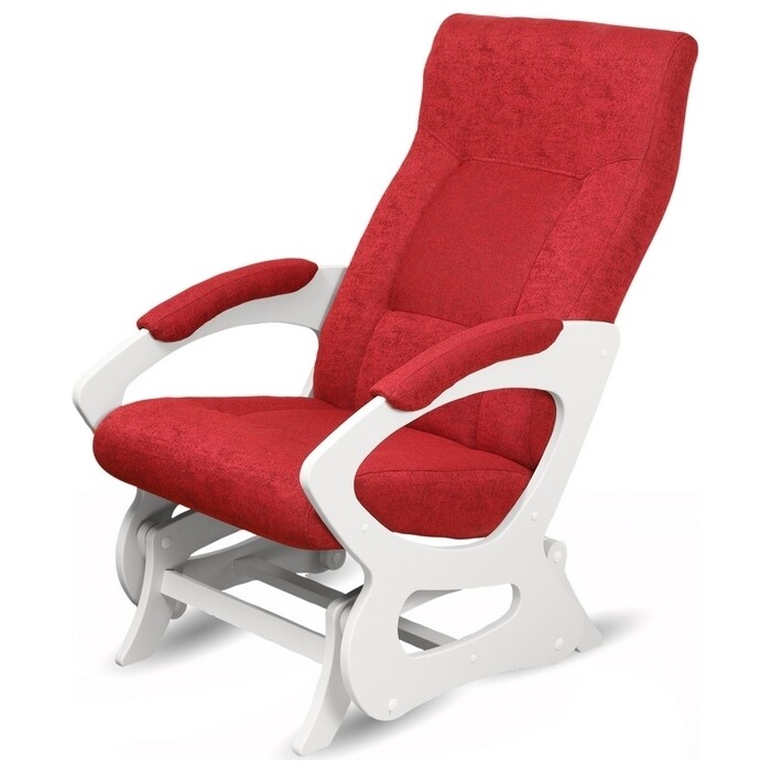 Кресло- маятник Мебелик Сорренто ткань бордо, каркас белый