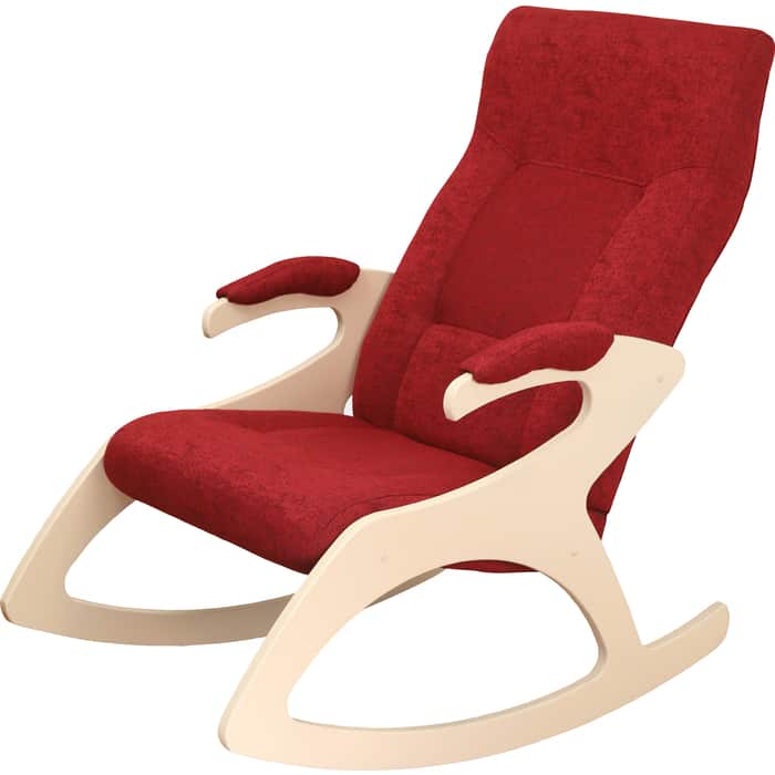 Кресло- качалка Мебелик Монти ткань бордо, каркас дуб шампань