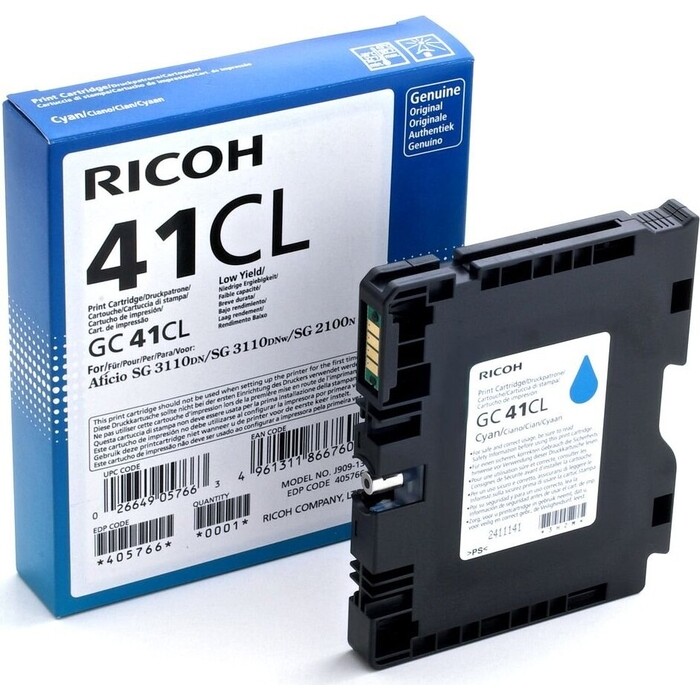 Картридж для гелевого принтера Ricoh GC 41CL Cyan (405766)