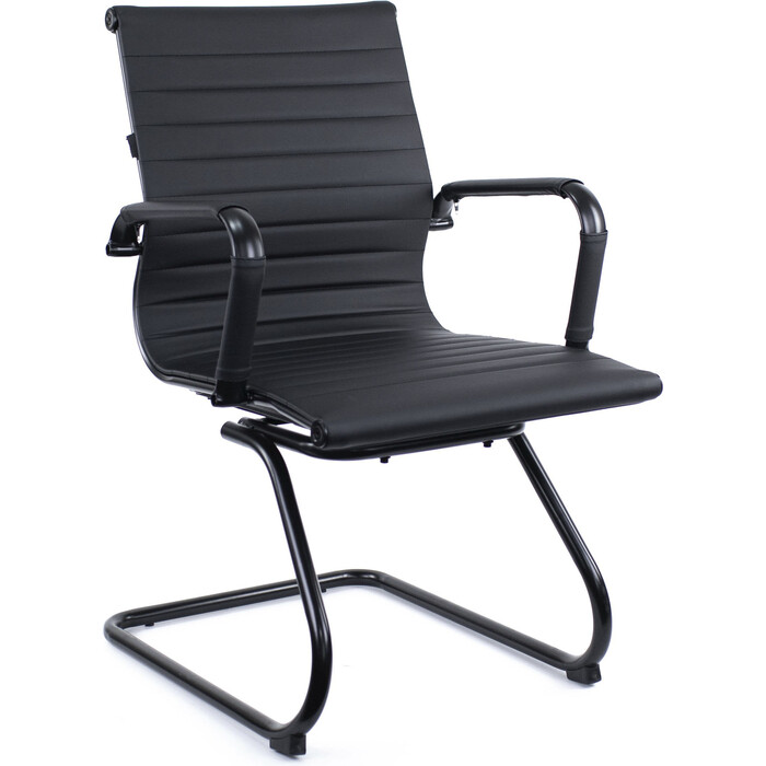 Кресло для посетителей Everprof Leo black CF экокожа черный