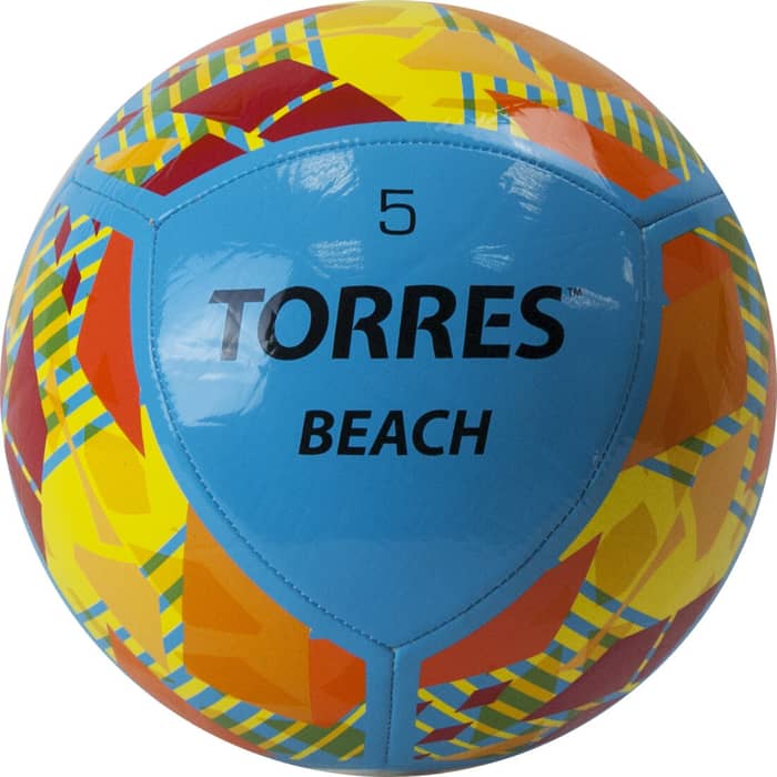 Мяч футбольный Torres Beach арт. FB32015, р.5, для пляж. футбола, 10 пан, TPU, маш. сшив, сине-оранжевый
