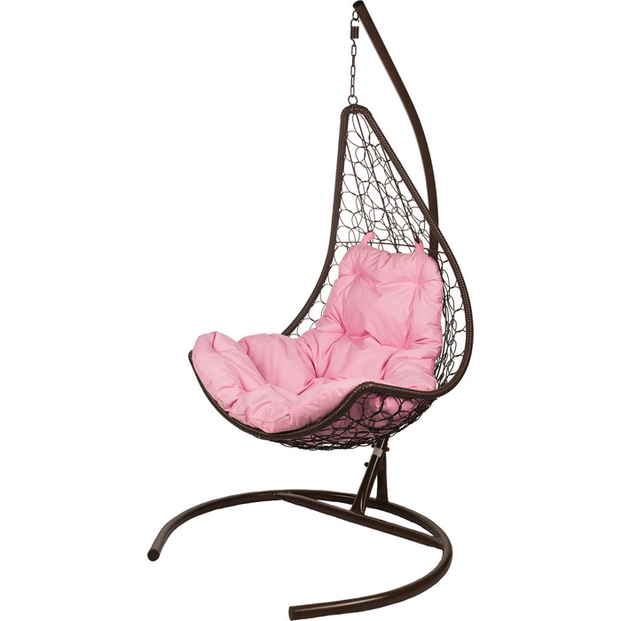 Подвесное кресло BiGarden Wind brown розовая подушка