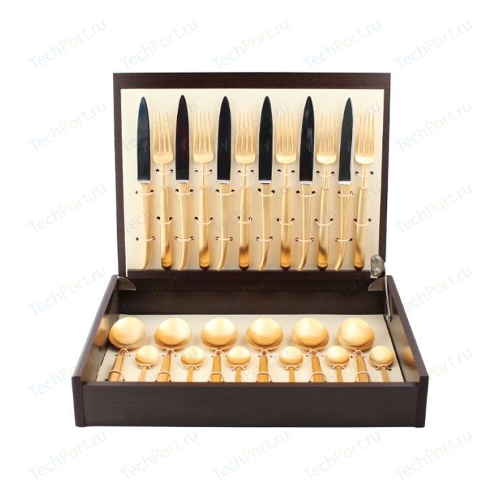 Набор столовых приборов Cutipol Carre gold из 24-х предметов 9132