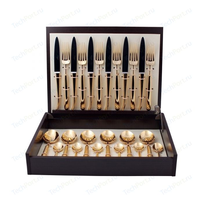 Набор столовых приборов Cutipol Carre gold из 24-х предметов 9131