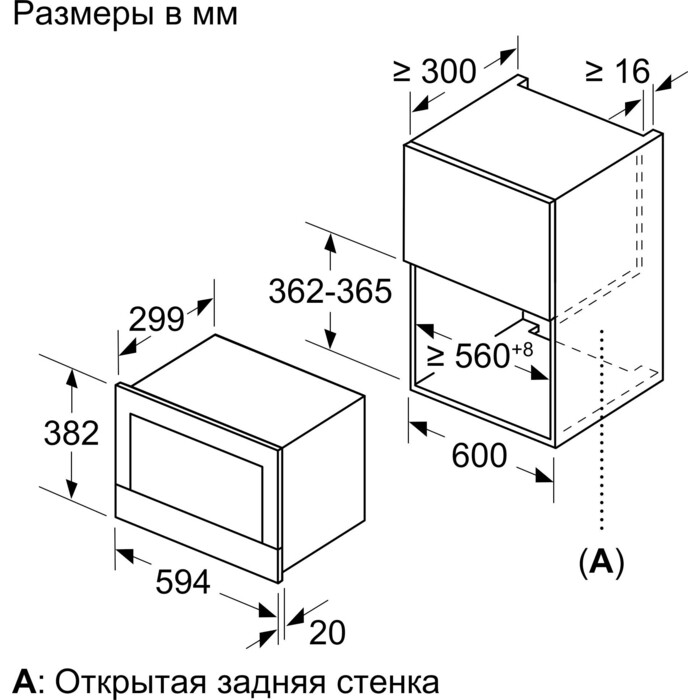 Bosch bfl634gw1 схема встраивания