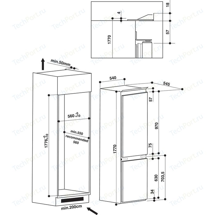 Hotpoint ariston bcb 7030 aa f c размеры дверей