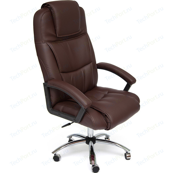 Кресло TetChair BERGAMO (хром) кож/зам коричневый 36-36 кресло tetchair baron кож зам коричневый коричневый перфорированный 36 36 36 36 06