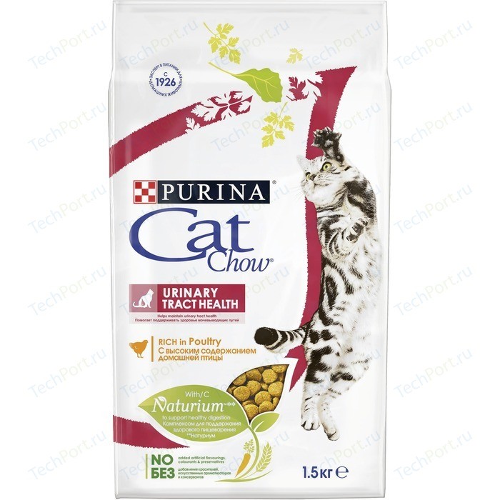 Сухой корм CAT CHOW Adult Urinary Tract Health rich in Poultry с домашней птицей для здоровья мочевыделительной системы для кошек 1,5кг (12123731)
